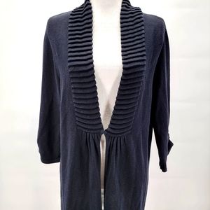 APT 9 Womens XL Half Sleeve Heave Cardigan Sweater Top Black